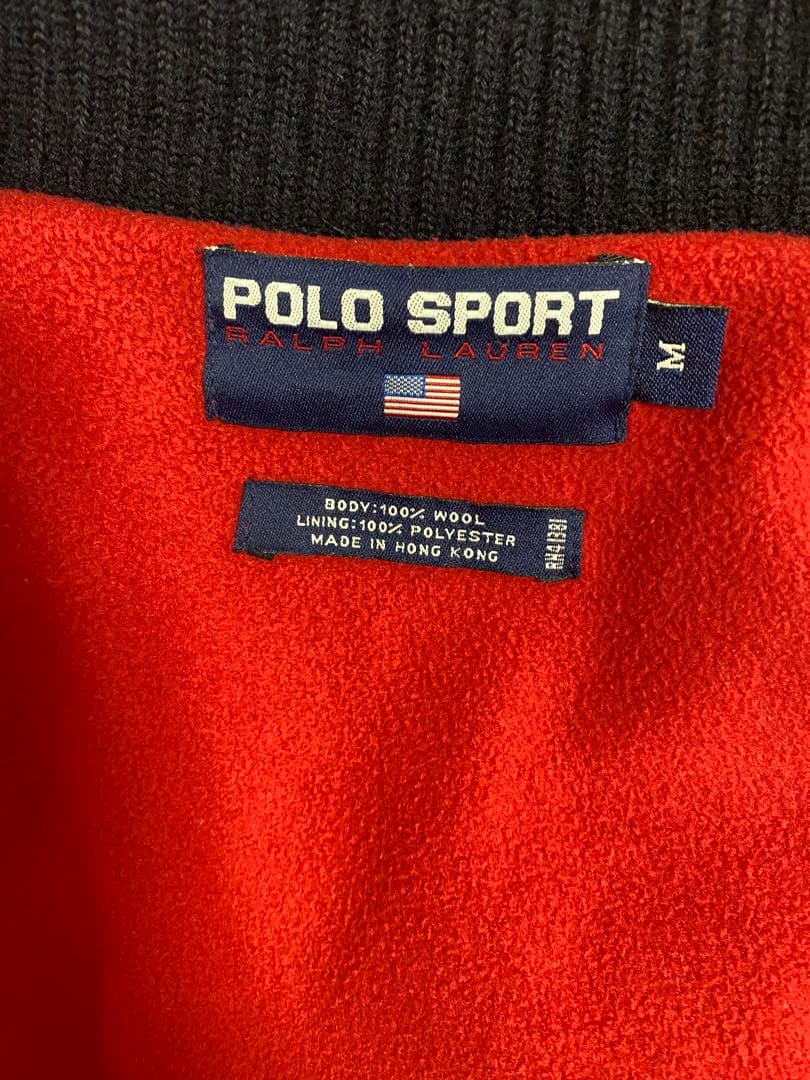 POLO ラルフローレン 厚手ウールニットブルゾン ジップアップ フリース裏地