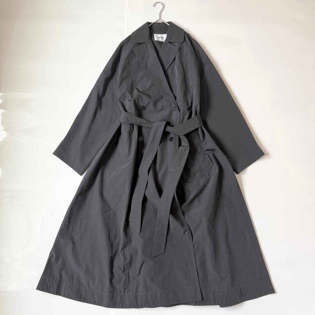 HAUNT ハウント 2025SS ロング　トレンチコート　ブラック　38
