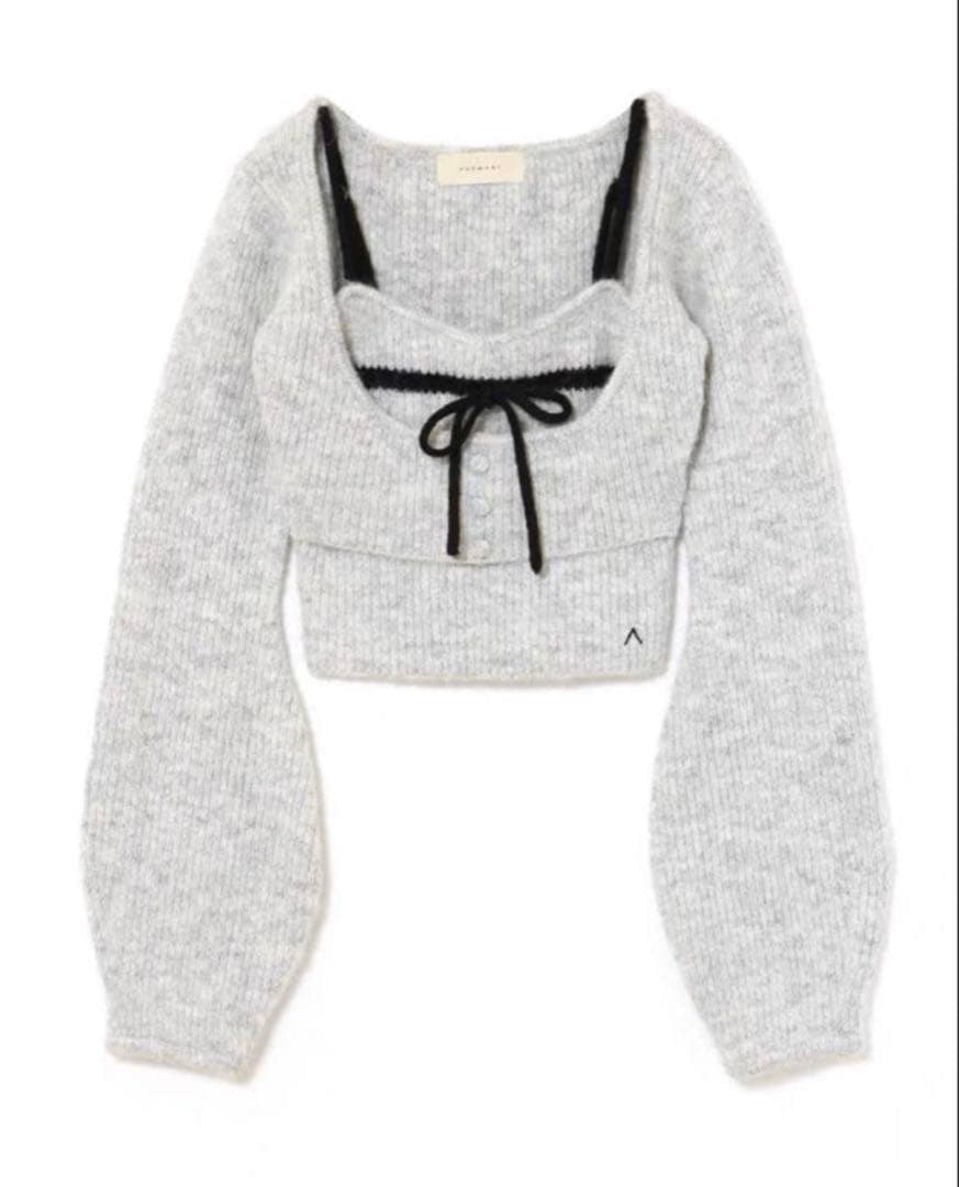 andmary Natalie ribbon set gray アンドマリー