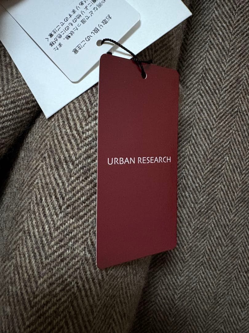 URBAN RESEARCH ノーカラー　リバーロングコート　リバーシブル　38