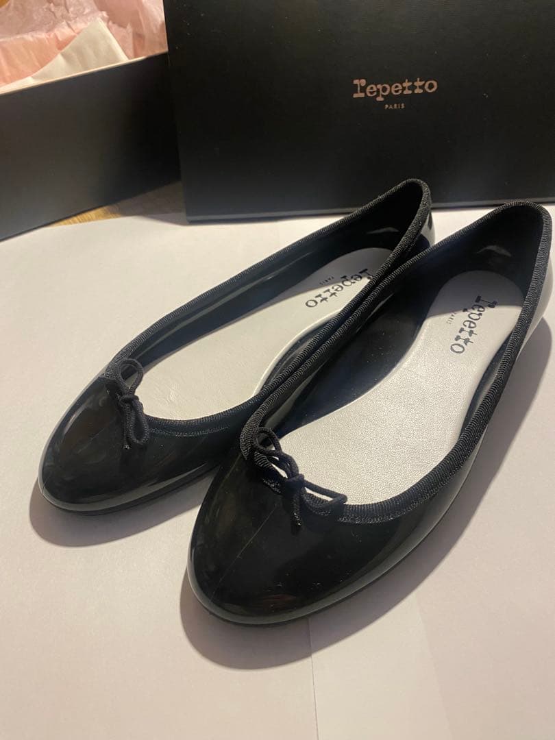 【箱付き美品】repettoレインシューズ／ブラック／37