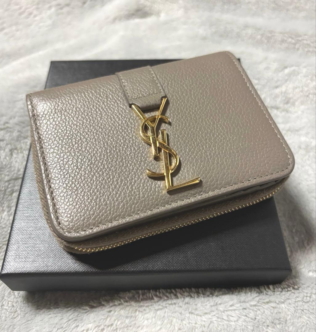 SAINT LAURENT サンローラン 二つ折り財布 美品 YSLロゴ