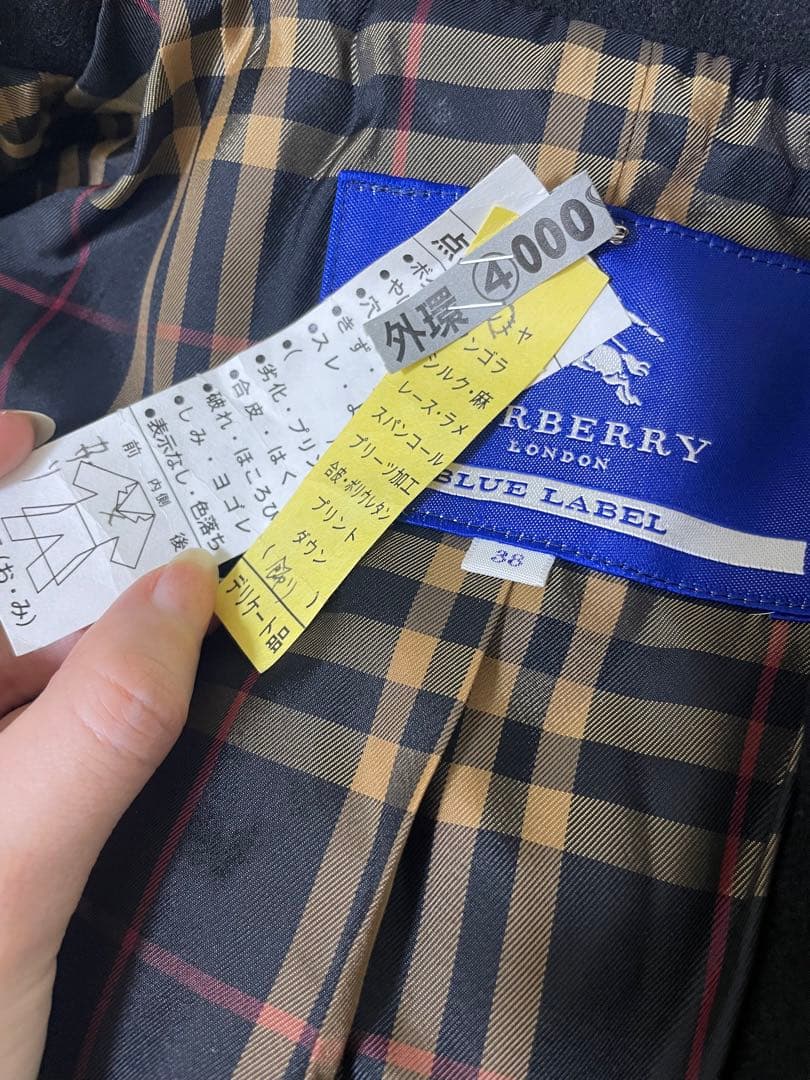 【極美品】バーバリーブルーレーベル アンゴラ混 ウールコート38 クリーニング済