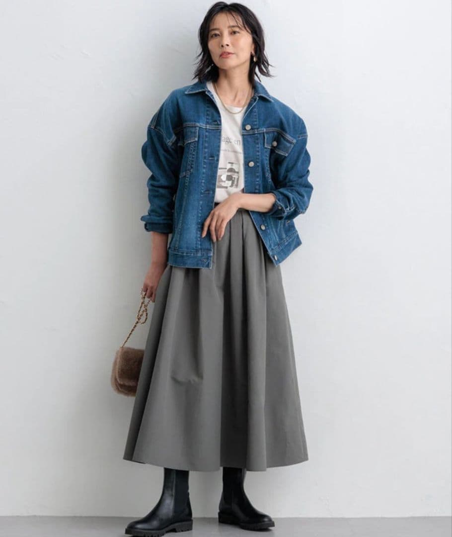 ✨極美品✨23区 【撥水加工/洗える】ハイマルチタフタ タックスカート 38