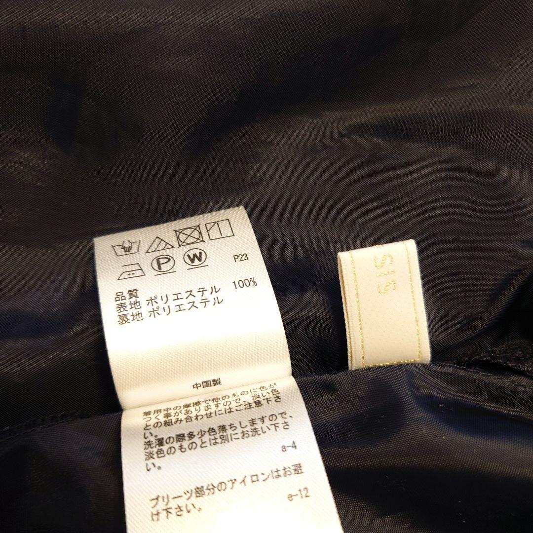 【anySiS】美品　洗えるノーブルプリーツワンピース　ネイビー　Lサイズ