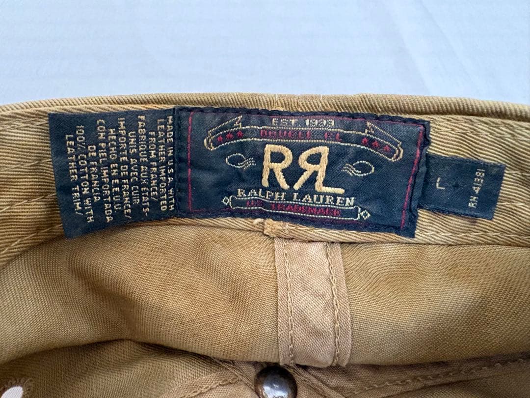RRL レザーつば キャップ 犬パッチ L Ralph Lauren