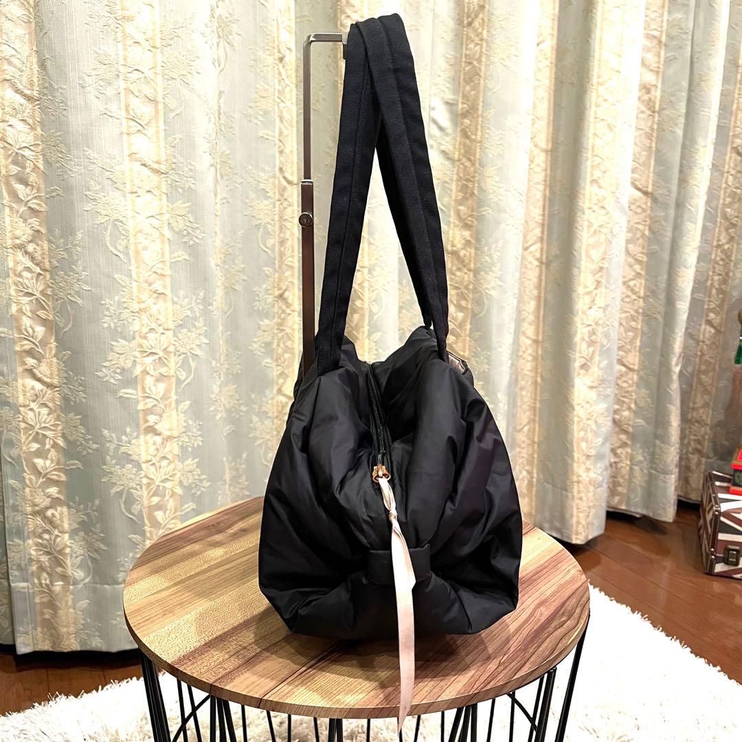 ✨良品✨repetto レペット ボストンバッグ ナイロン 黒色 ゴールドロゴ