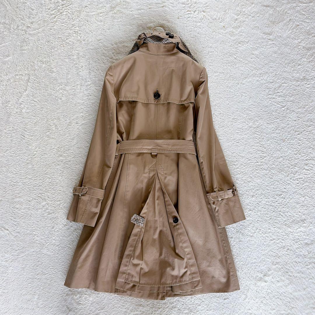 美品✨【バーバリーブルーレーベル】ウールライナーダブルトレンチコートノバチェック