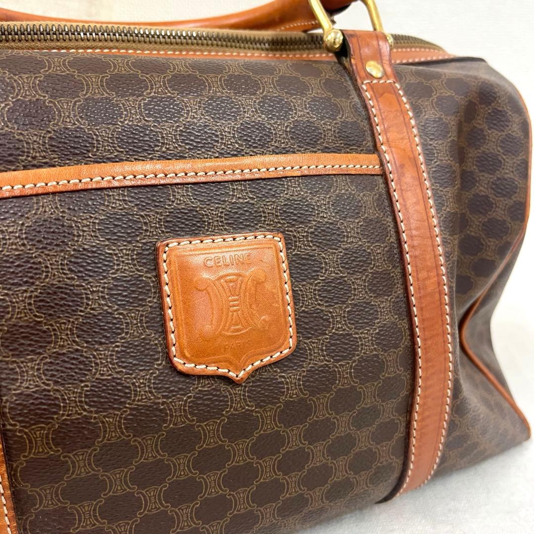 【人気】CELINE セリーヌ ボストンバッグ マカダム柄 トリオンフ ブラゾン