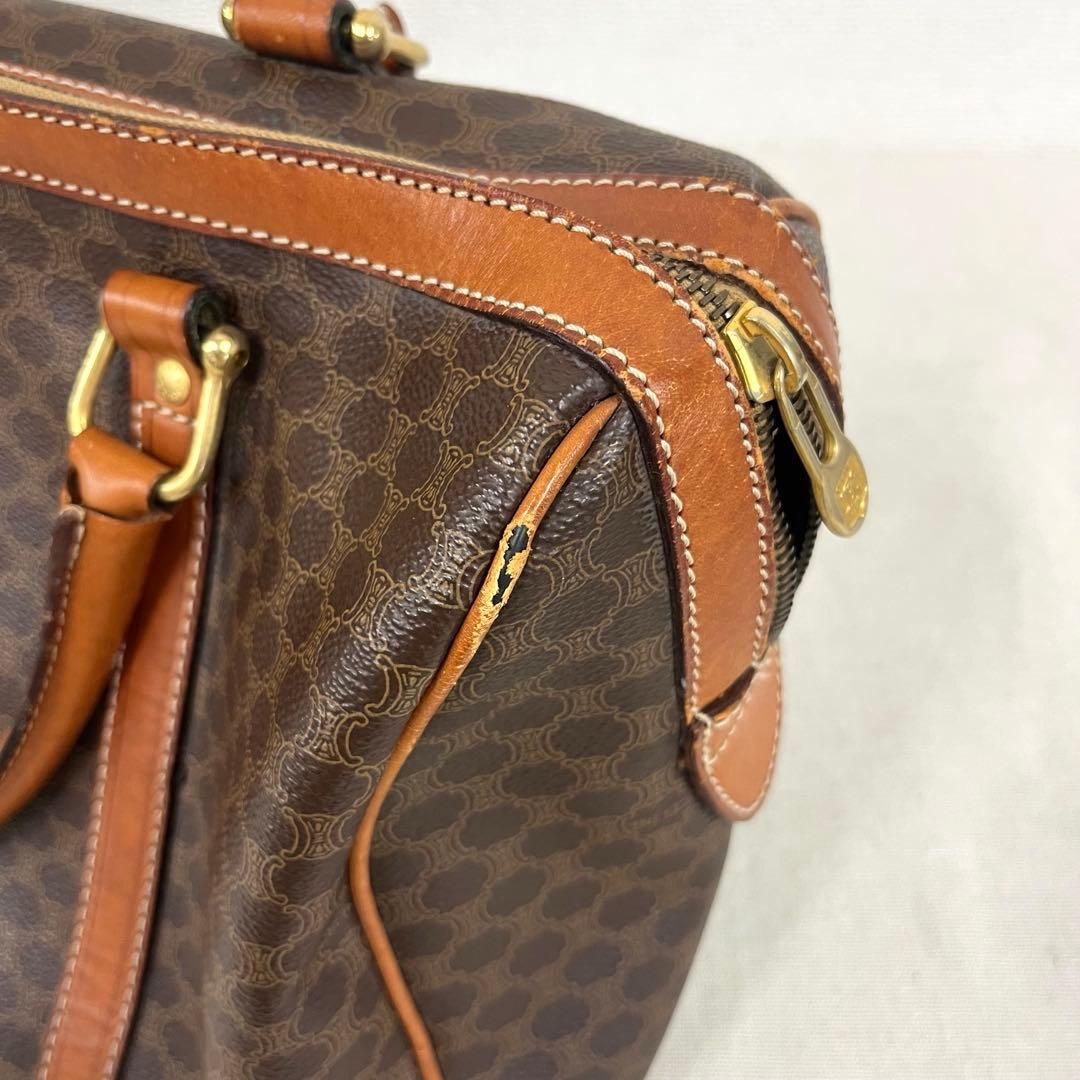 【人気】CELINE セリーヌ ボストンバッグ マカダム柄 トリオンフ ブラゾン
