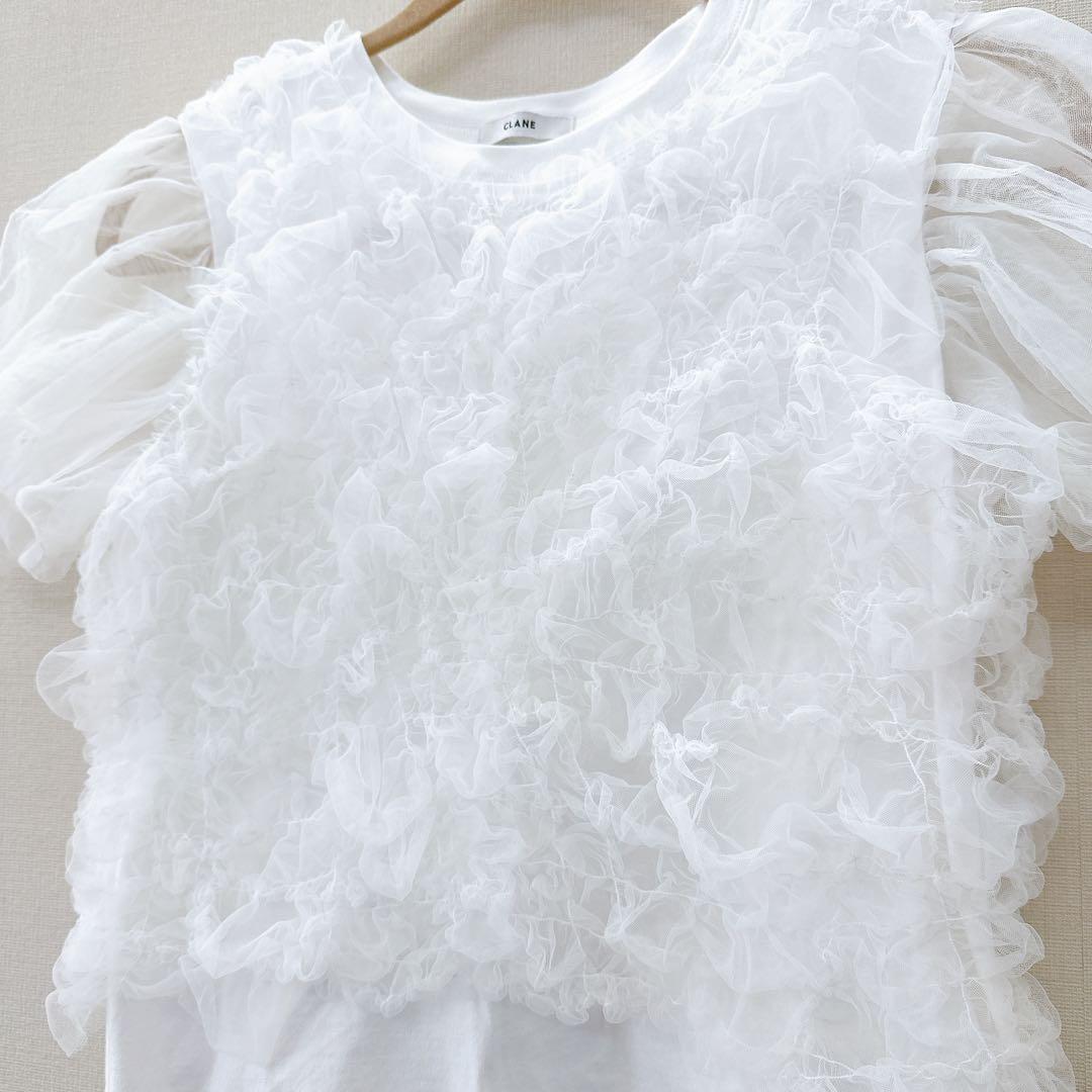 美品　正規品　タグ付き【CLANE/クラネ】チュールベストレイヤードトップス
