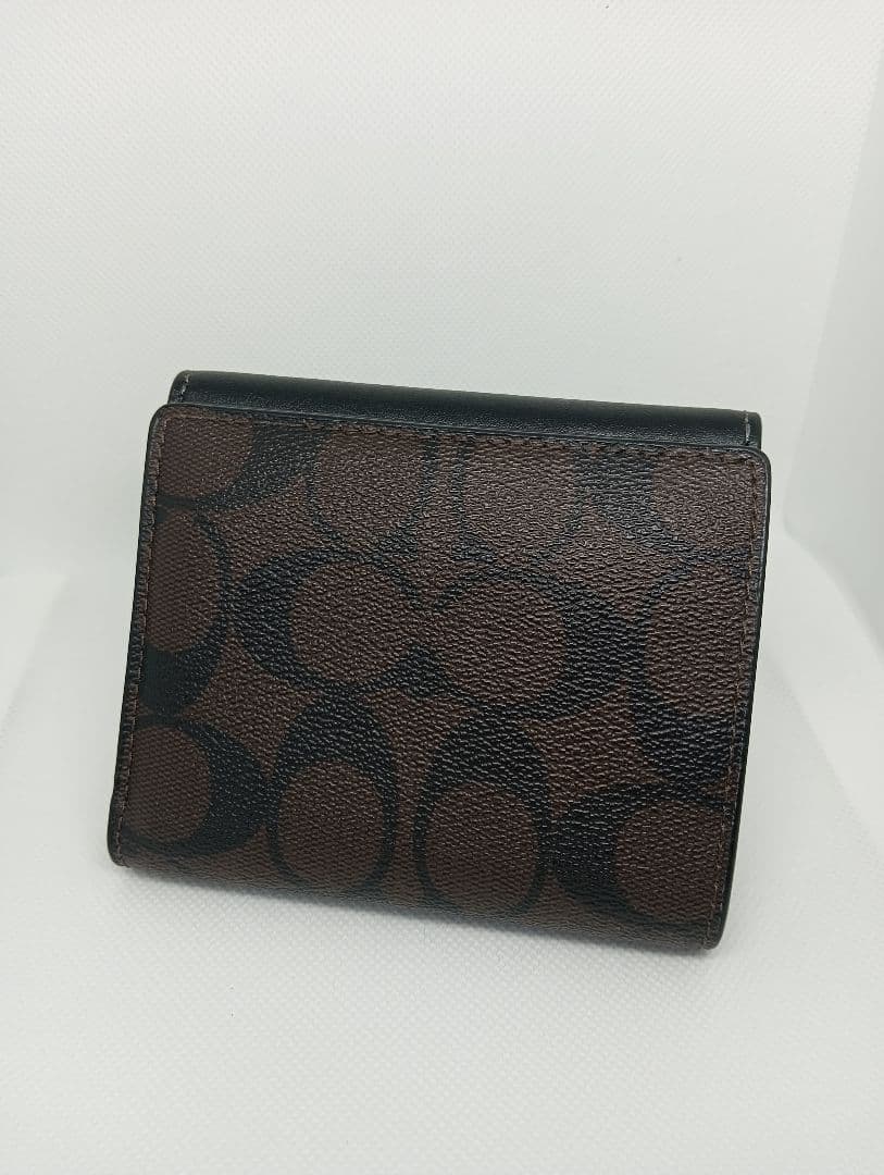 COACH 二つ折り財布 ブラック/ブラウン