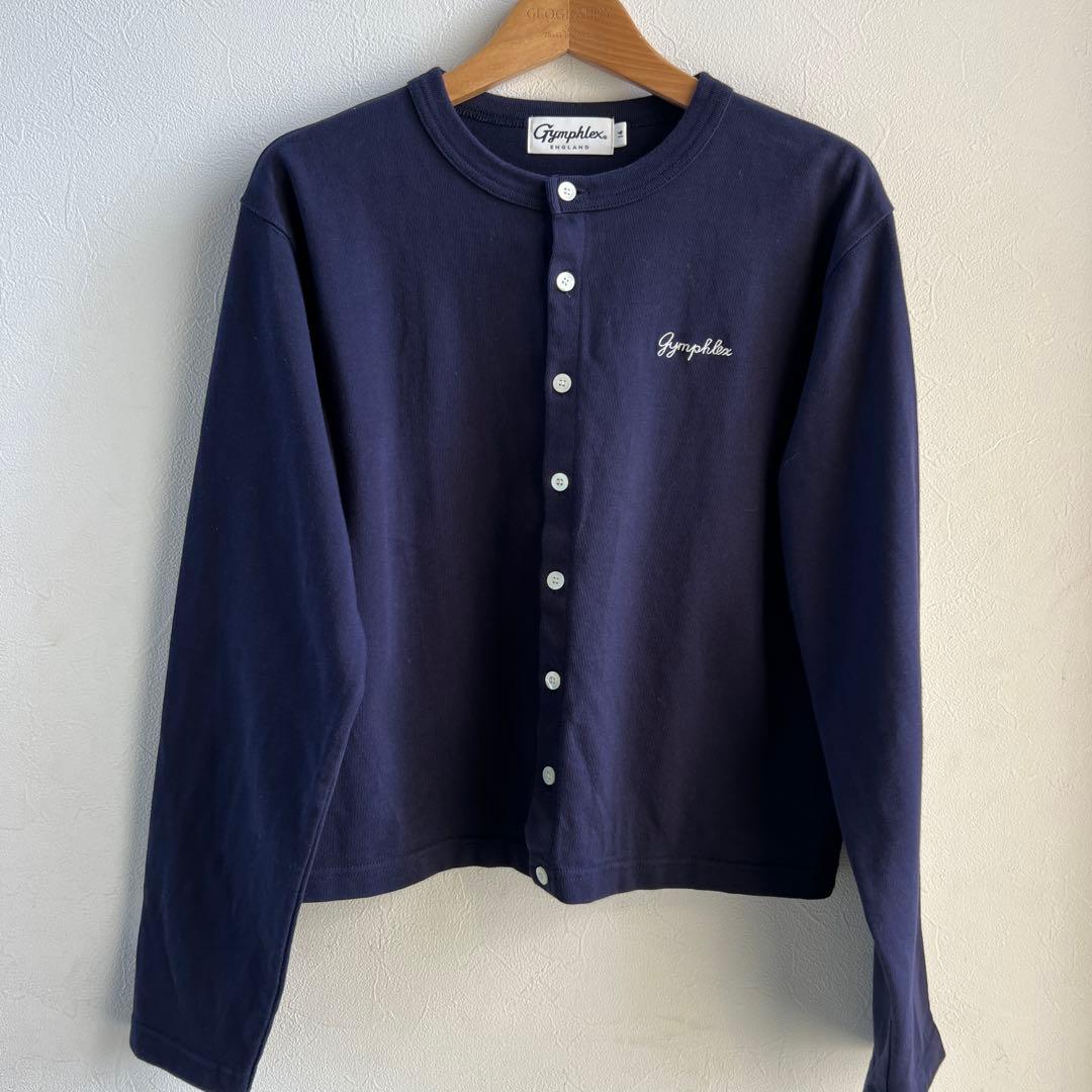 Gymphlex | ジムフレックス　コットン 長袖　カーディガン　綿100 紺