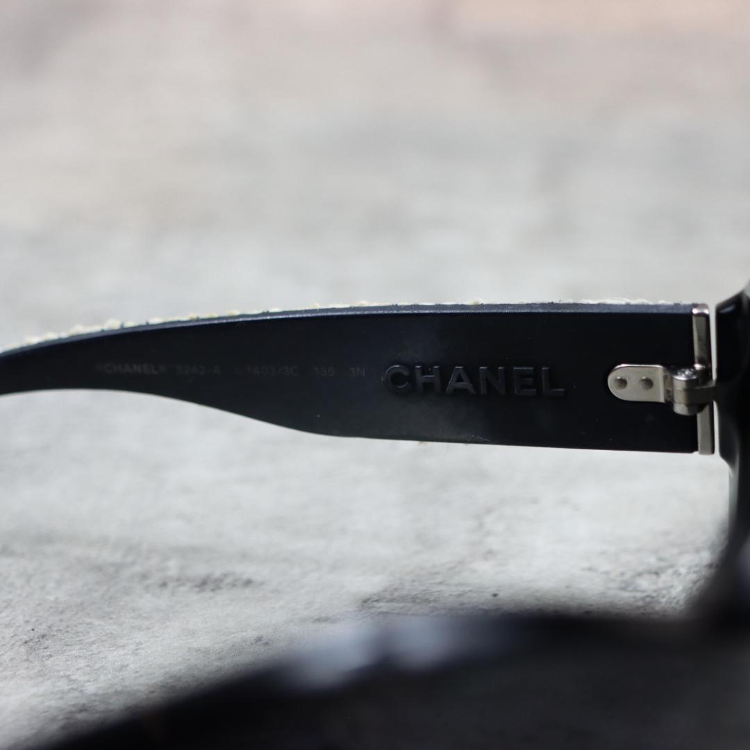 CHANEL シャネル サングラス ツイードテンプル ココマーク ブラック