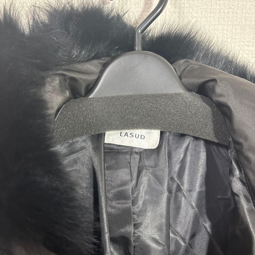 LASUD ファーボアコート　ブラック　未使用品　サイズ9号　定価34000円