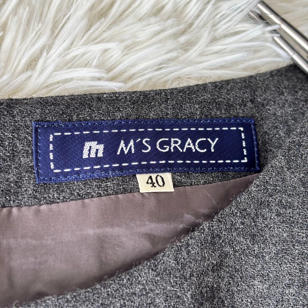 M'S GRACY エムズグレイシー リボン ワンピース 40 花刺繍