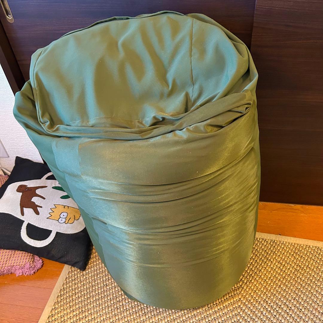 体にフィットするソファ長方形　本体＋カバー　グリーン　無印良品