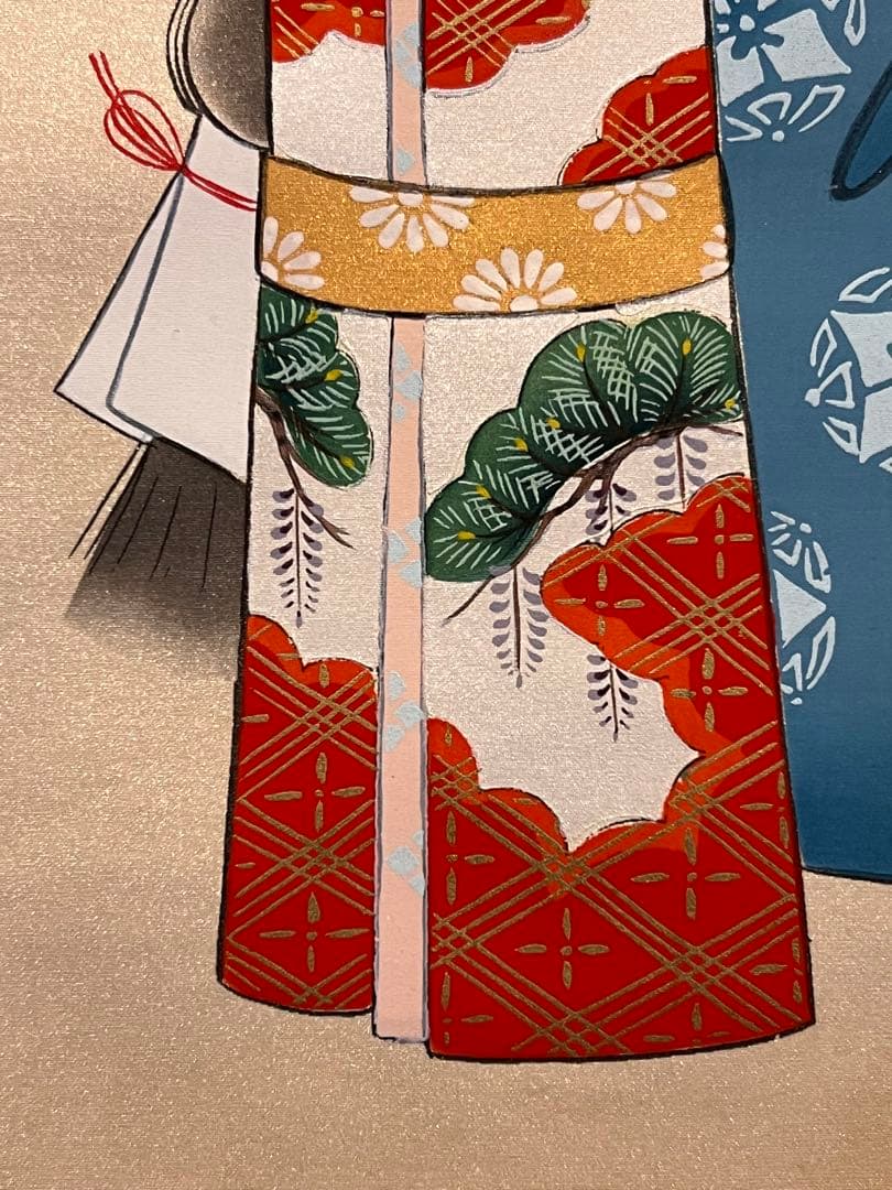 国井道成 掛け軸 掛軸『立雛』 絹本 雛祭り ひな祭り 日本画国井幸雪師事 肉筆