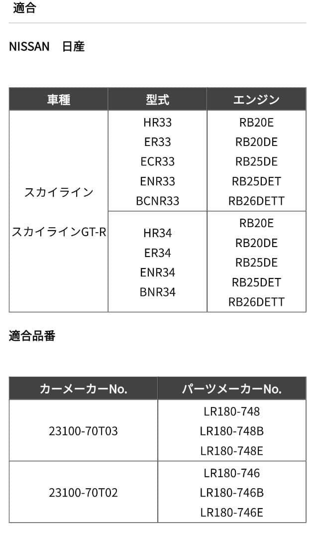 日産 R34スカイライン リビルトオルタネーター ARD 23100-0V017