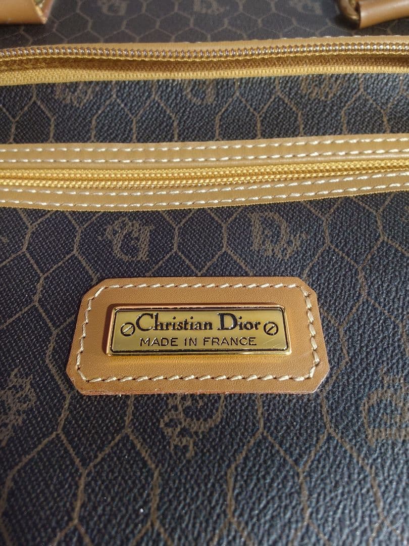 Christian　Dior　ボストンバッグ　ハニカム柄