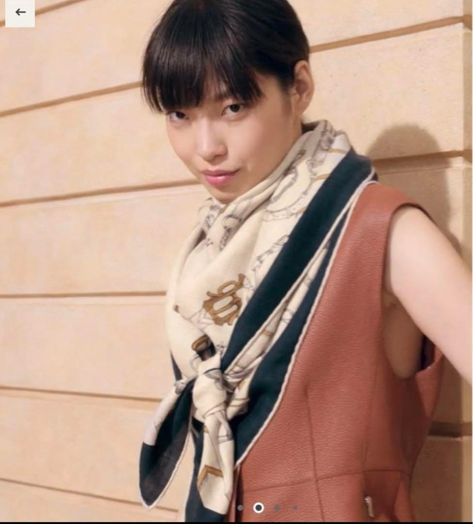 エルメス カシミアシルク カシシル カレジェアン140 シュヴォーデシェネ