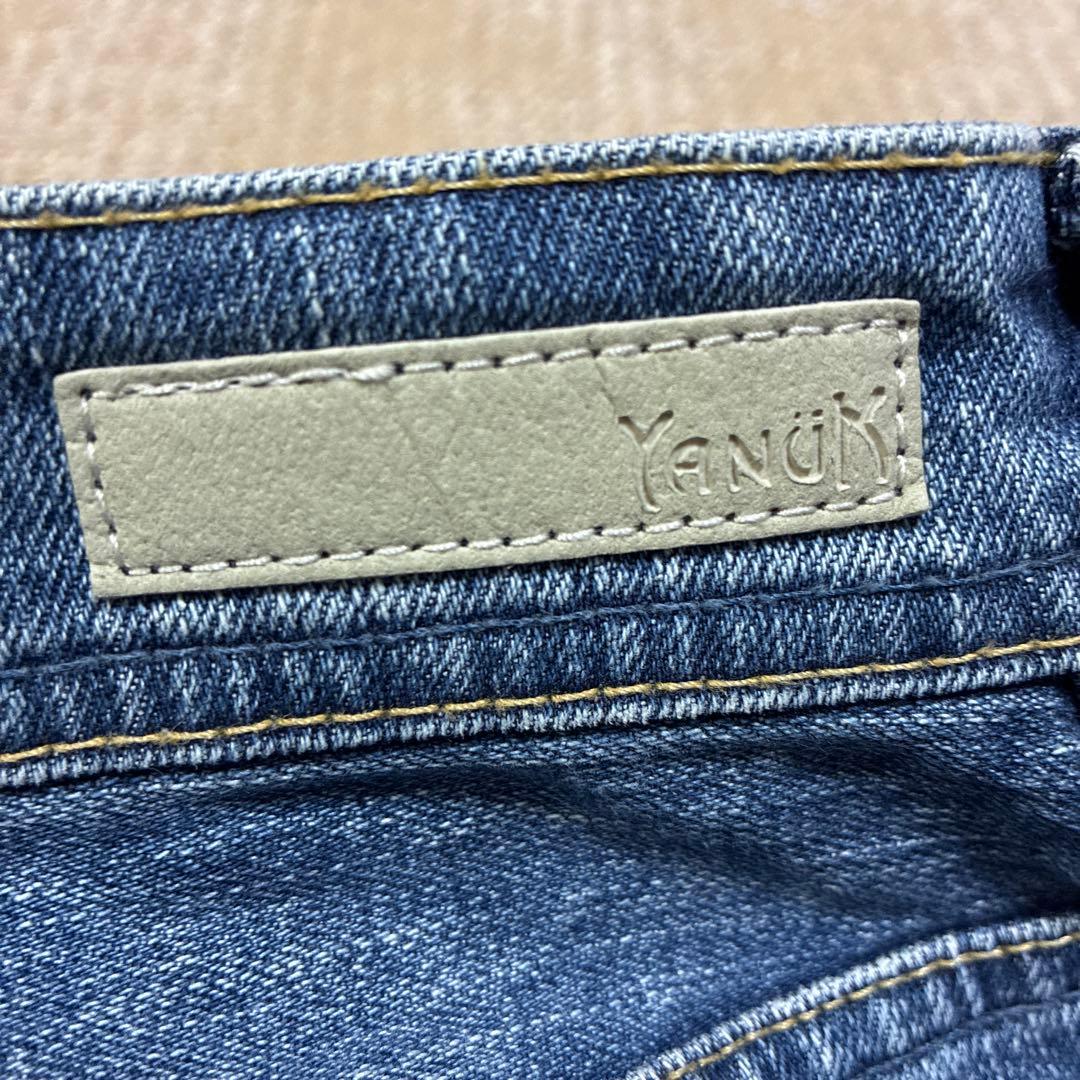 【美品】YANUK ヤヌークJOANルーズストレート 25 FVB 股下65
