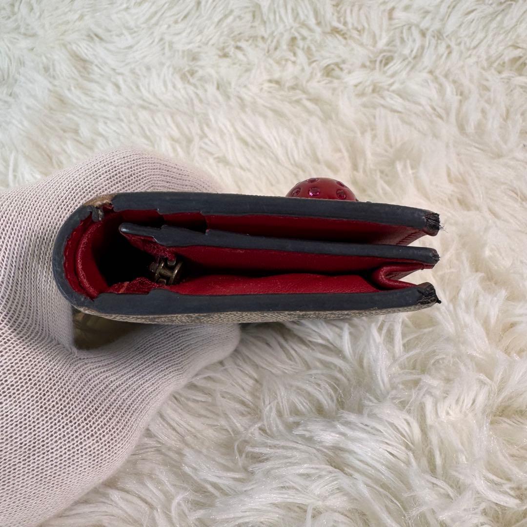 GUCCI グッチ 折財布 PVC レザー GGスプリーム チェリー 赤 箱付き