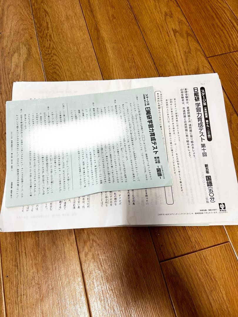 5年日能研育成テスト