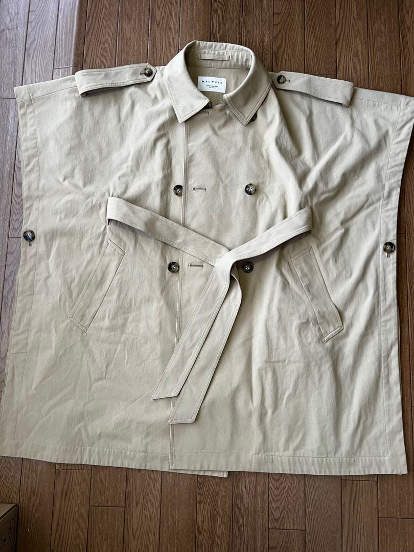 macphee コットンナイロンシャンブレー ケープコート
