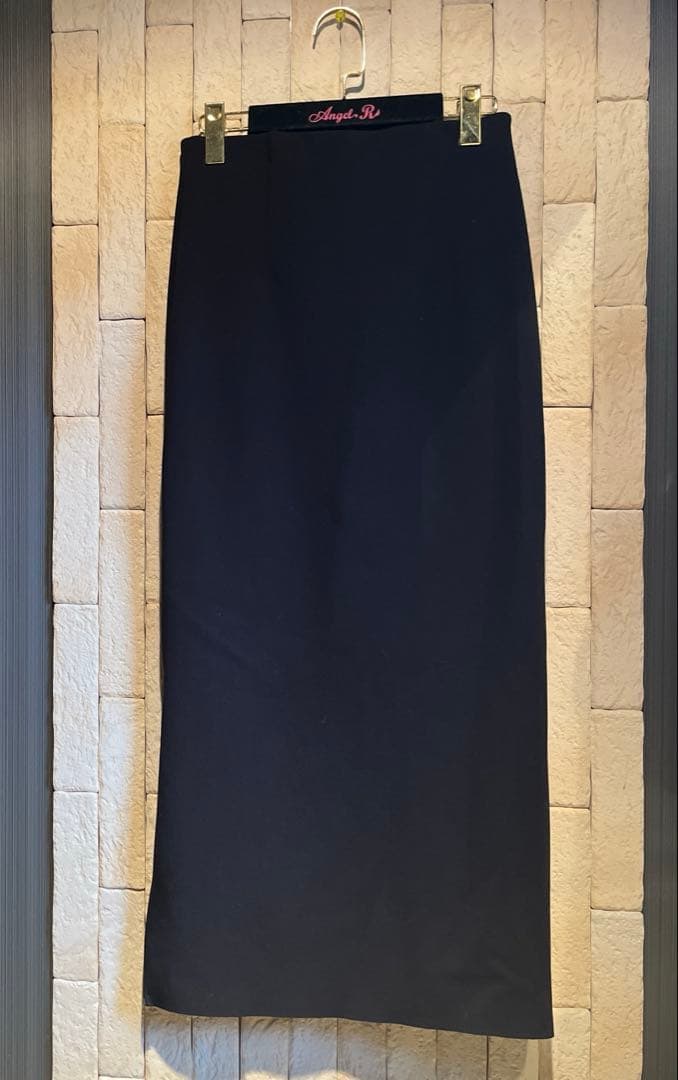LOUNGE DRESS ポンチZIPタイトスカート　ブラック