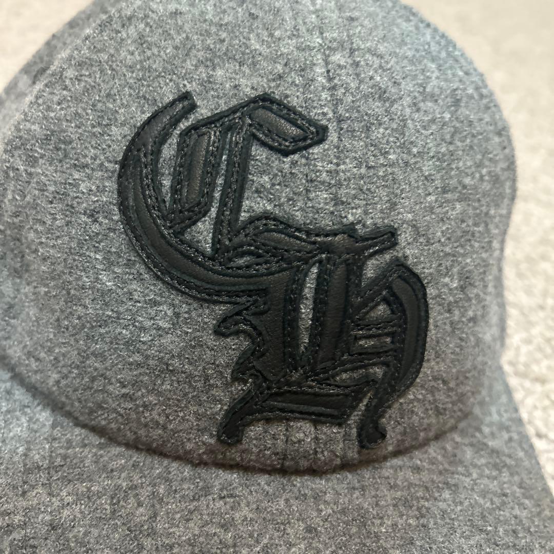 CHROME HEARTS レザーパッチウールキャップ帽子