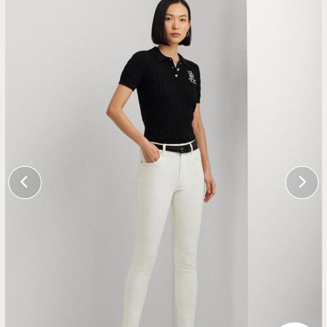LAUREN RALPH LAUREN ケーブルニット コットン　ポロ セーター