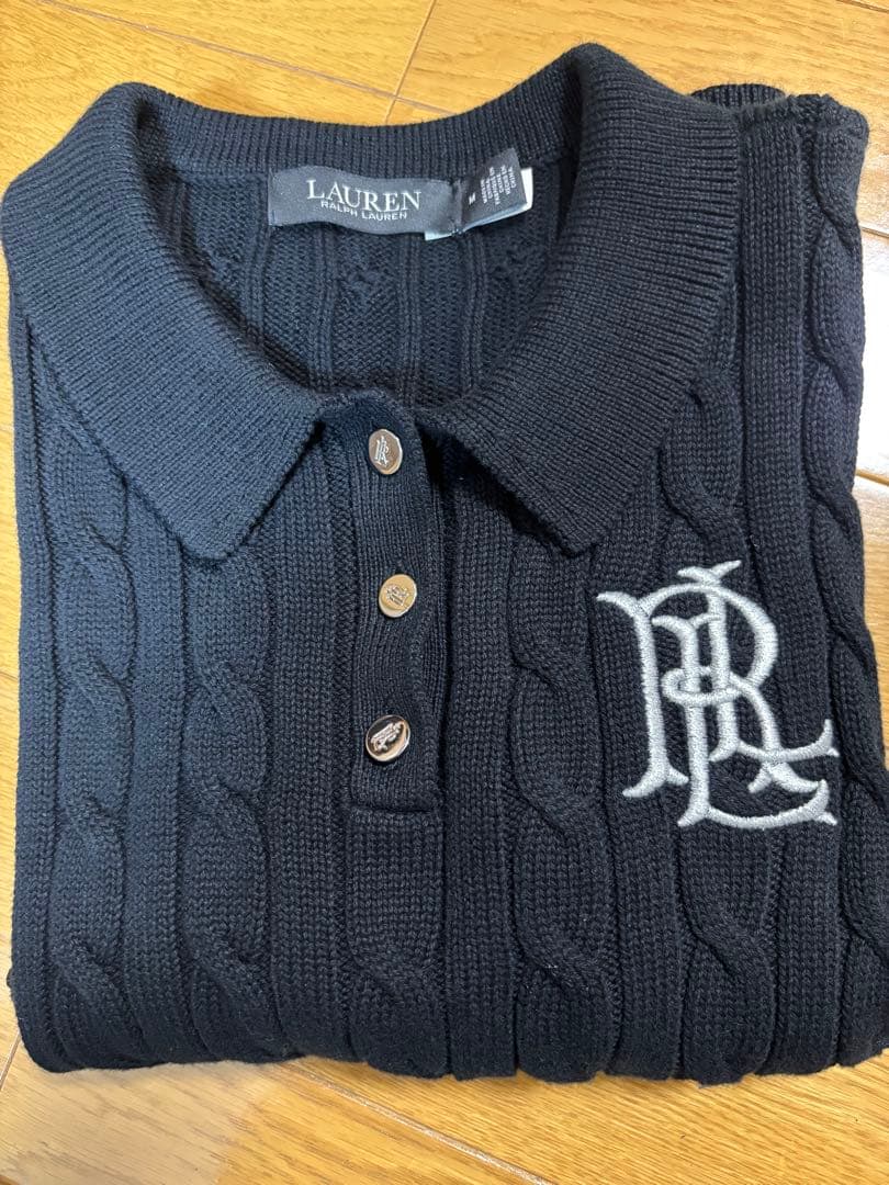 LAUREN RALPH LAUREN ケーブルニット コットン　ポロ セーター