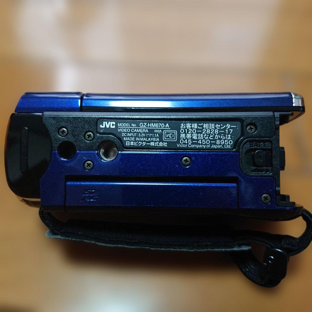 JVC Everio HD ビデオカメラ 青 GZ-HM670-A