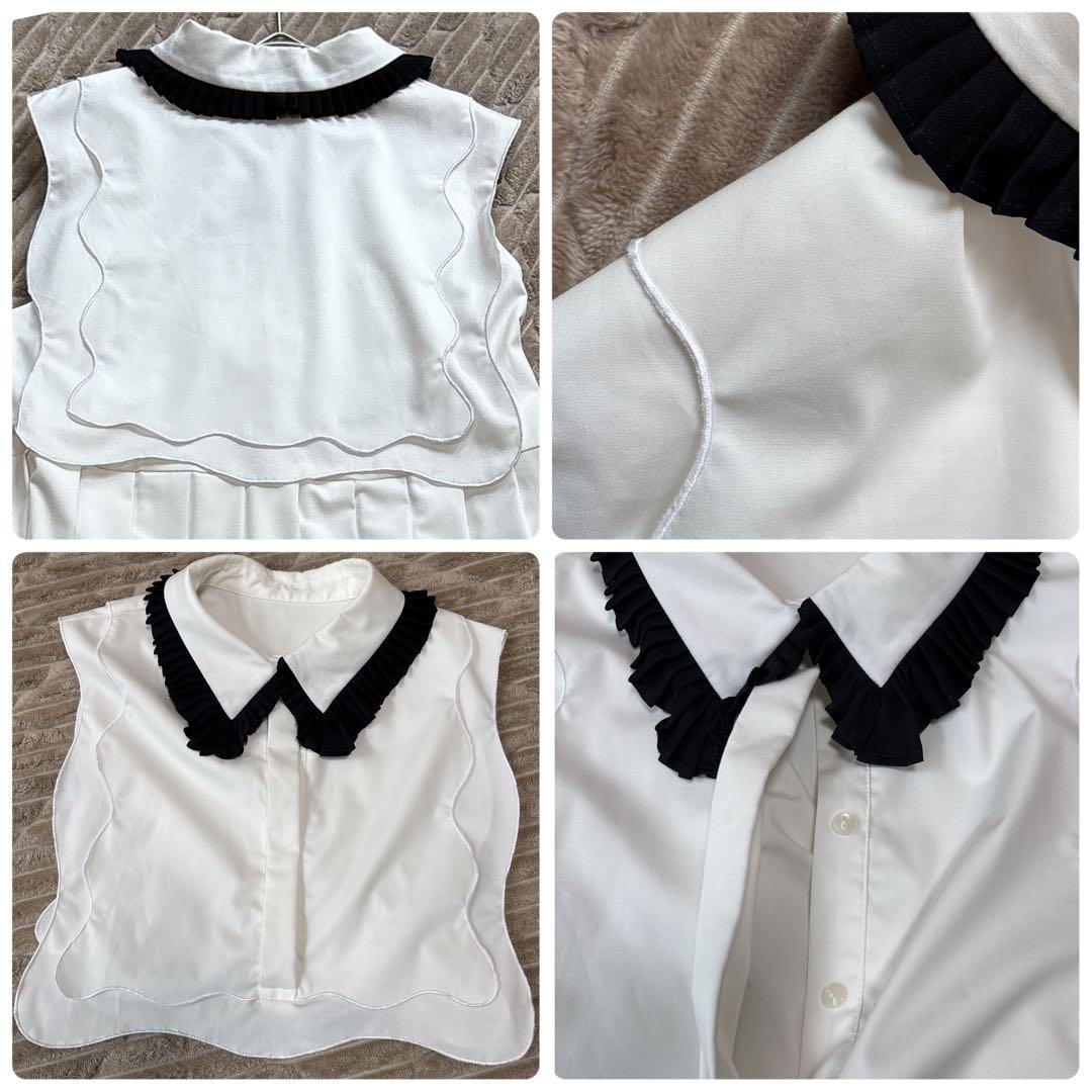美品✨セルフォード　Aラインプリーツワンピース　2way ベスト襟付き　上品　S