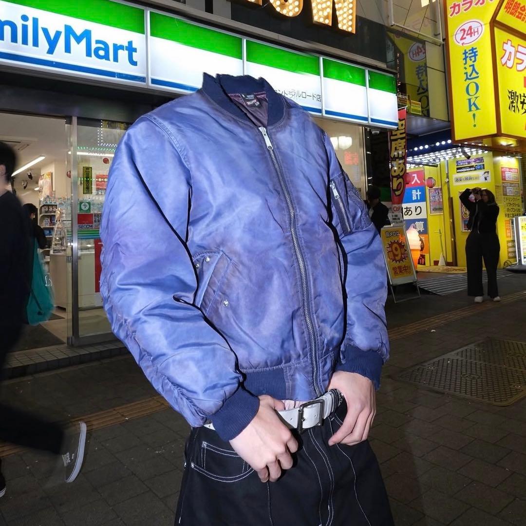 ジャケット・アウター BELVET Faded MA-1 Bomber Jacket blue