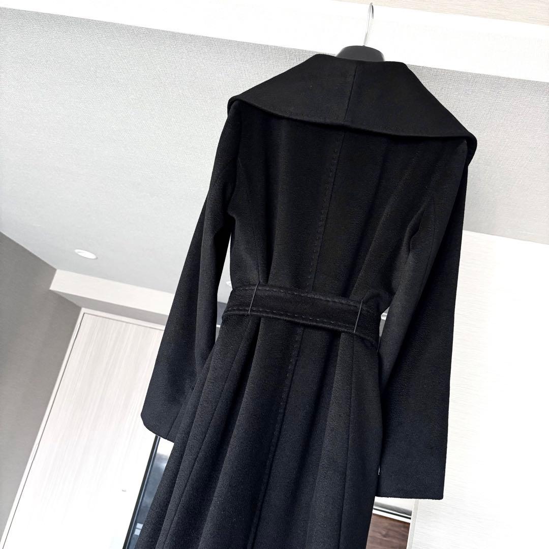 新品同様‼️ マックスマーラ 艶感美しい ショールカラーベルテッドコート