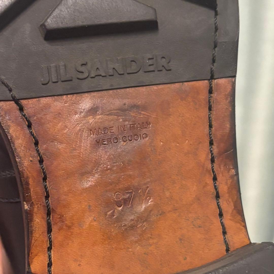 Jil Sanderジル サンダー　ブラックレザーレースアップブーツ