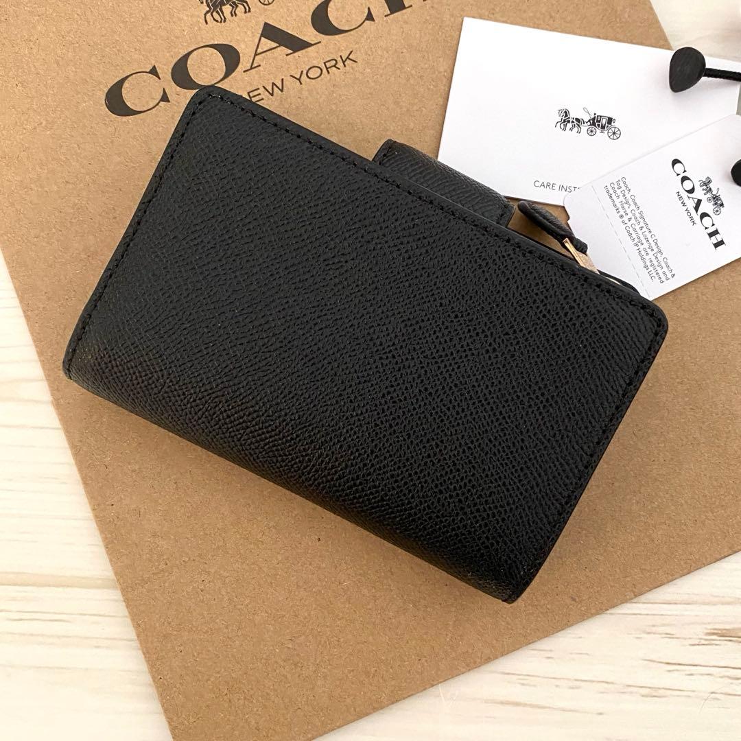 ✨ 新品　COACH　コーチ 財布 折り財布　２つ折り財布 ブラック