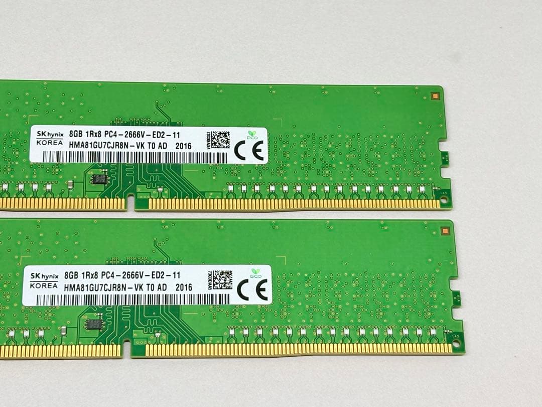 PC4-2666V-ED2-11 ECC Unbffered 8GBx2枚