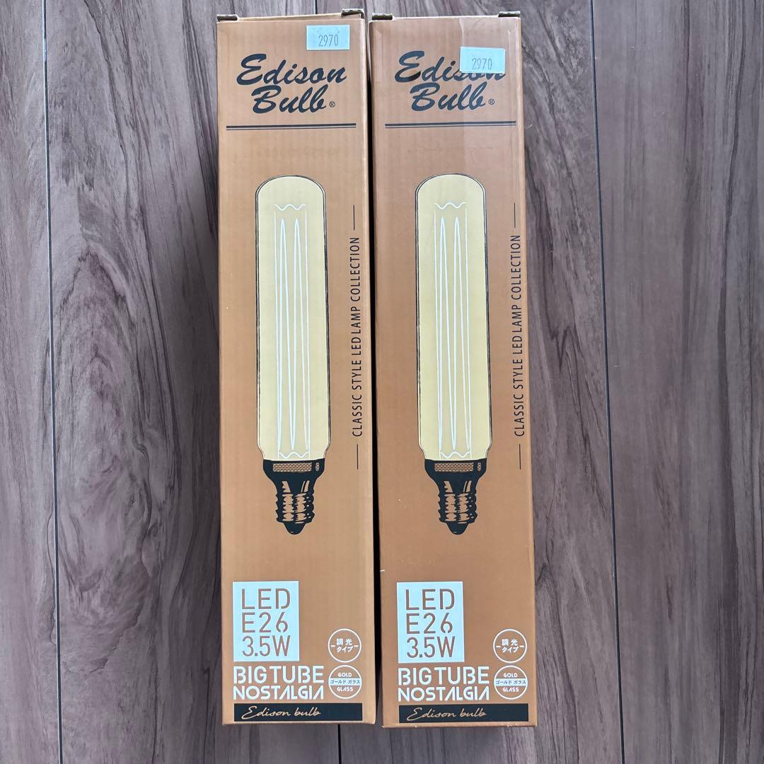 エジソンバルブ E26 LED電球 ノスタルジア (BIGチューブゴールド)