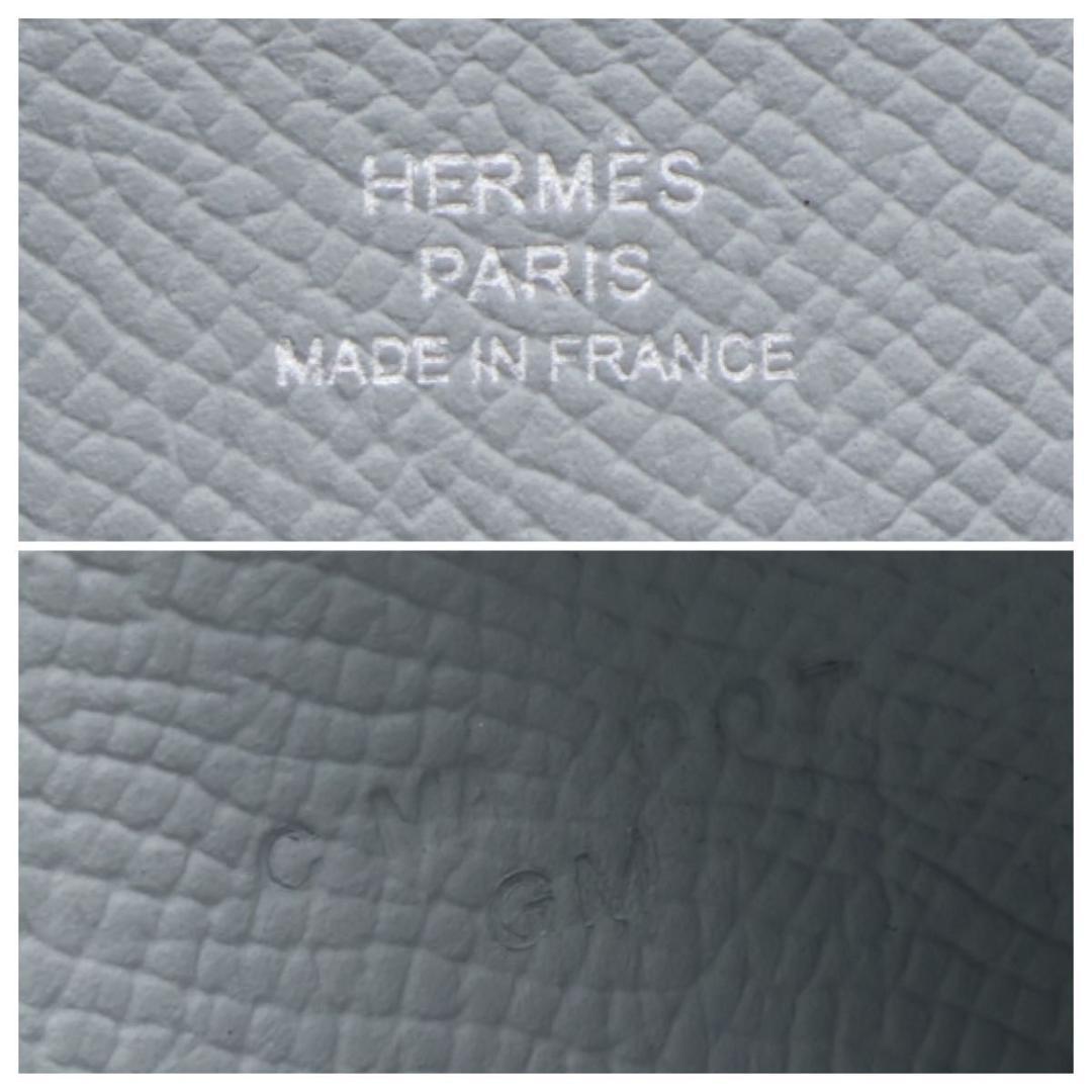 【超極美品】HERMES カルヴィ　名刺入れ　カードケース　エプソン　グレー