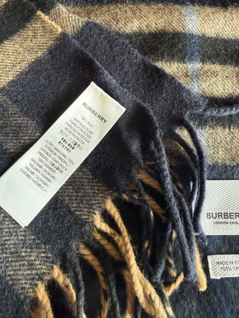 【美品】BURBERRY バーバリー　ジャイアントチェック カシミヤマフラー