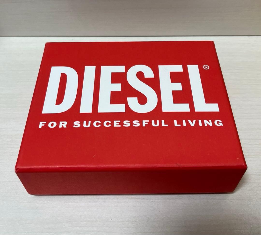 ディーゼル DIESEL ロゴ デニム インディゴ ブルー 2つ 折財布 箱付き