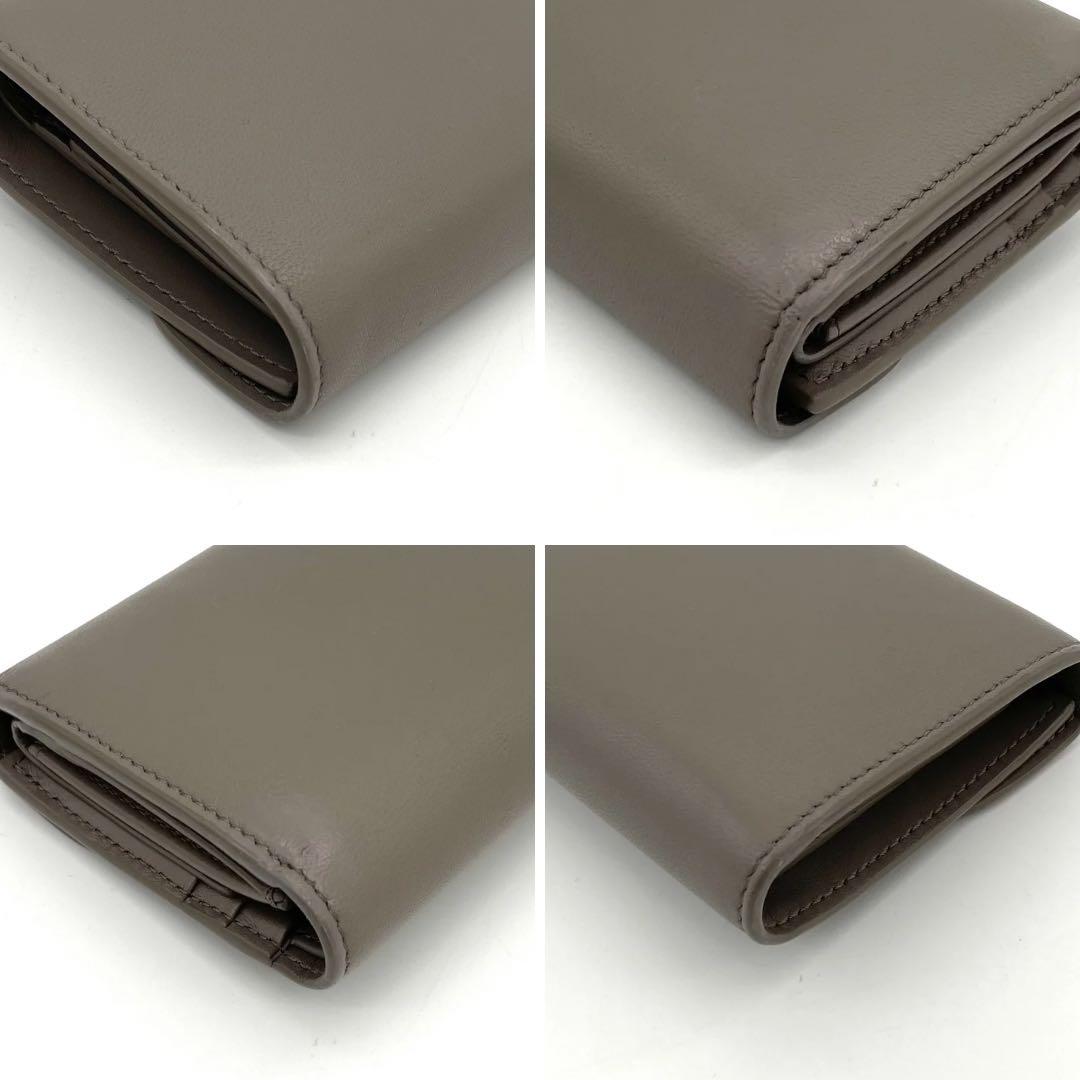 【極美品】セリーヌ　トリオンフ　スモールフラップウォレット　グレージュ　折り財布