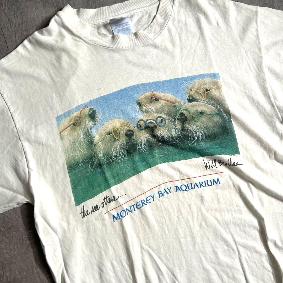 90s古着ヴィンテージアートTシャツWILL BULLAS ラッコHanes