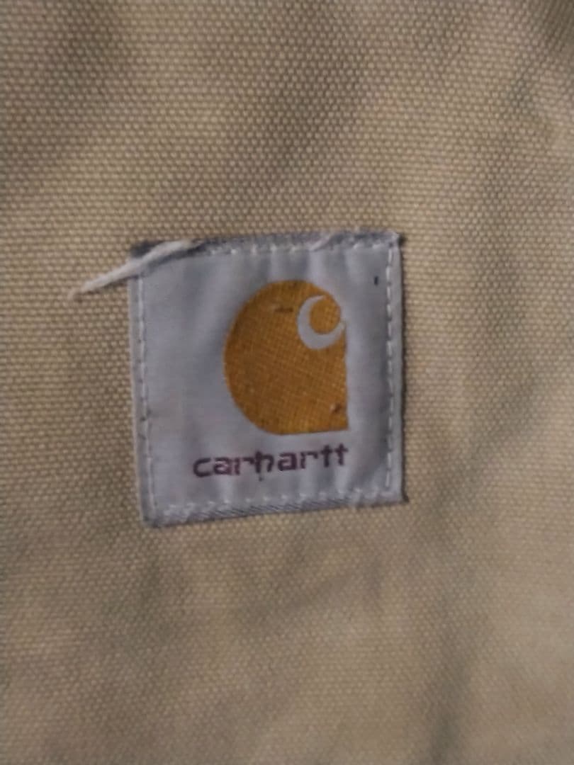 【激渋】90s USA製 Carharttダックベスト 腰ゴムM フェード 古着
