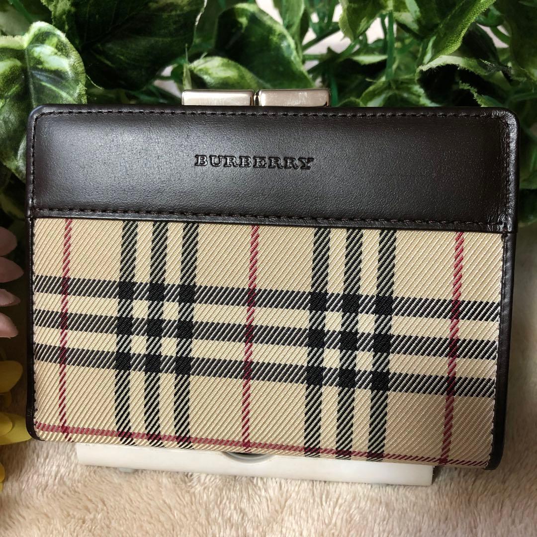 しーりー　未使用♡ バーバリー　がま口　二つ折り財布　ノバチェック