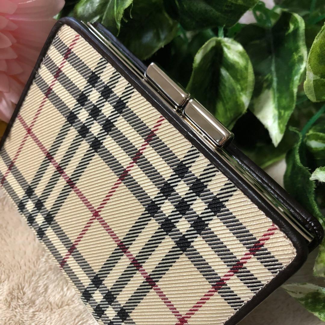 しーりー　未使用♡ バーバリー　がま口　二つ折り財布　ノバチェック