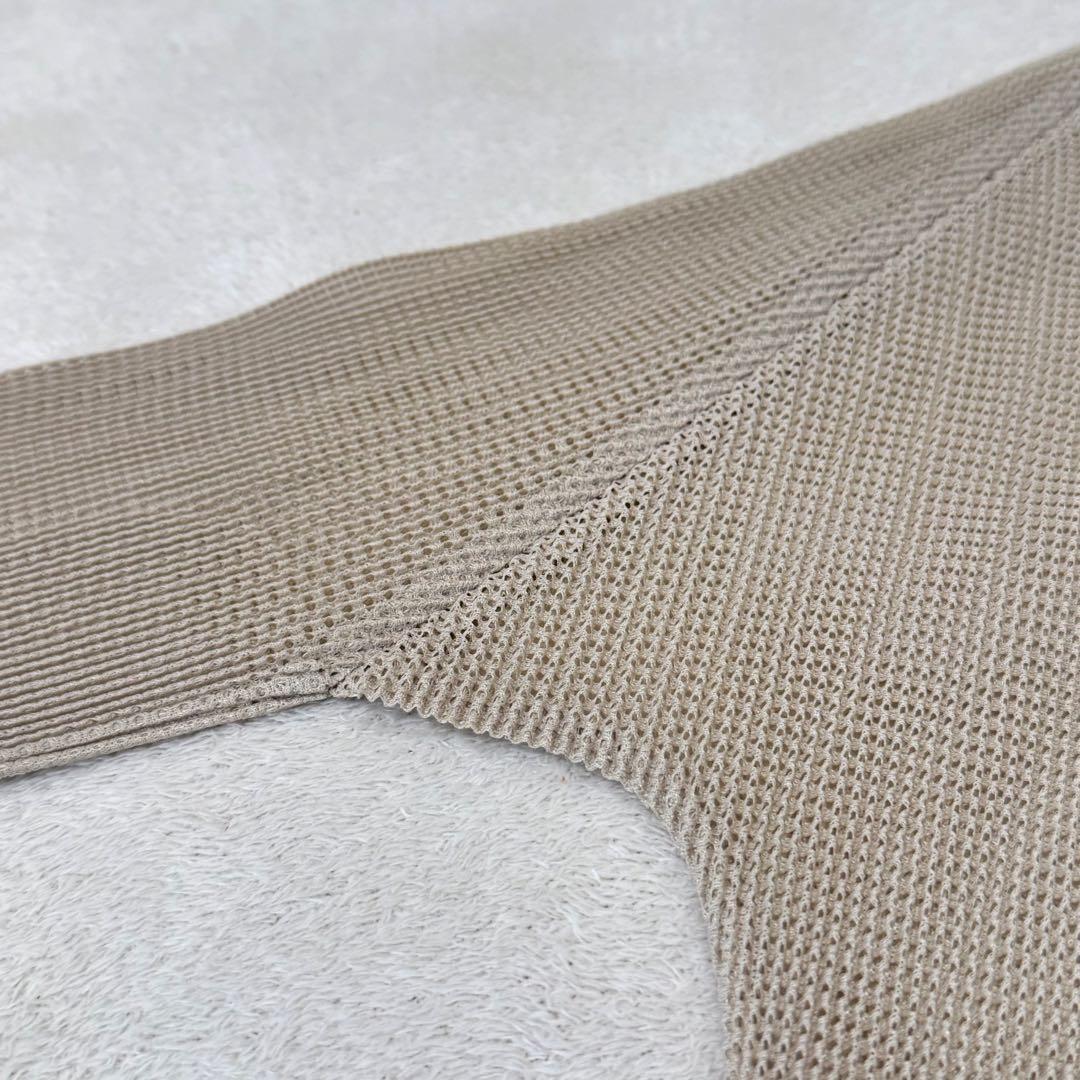 極美品✨PLEATS PLEASE プリーツ　ノーカラー　ベージュ　カーディガン